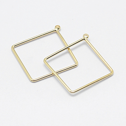 Real 18K Gold Plated Brass Pendants, Long-Lasting Plated, Real 18K Gold Plated, Nickel Free, Open Rhombus, 23.5x21.5x1mm, Hole: 1mm