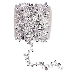 Серебро 1 цепочки из бусин ручной работы в форме капли из смолы, с катушкой, несварные, серебряные, 14 мм, около 16.40 футов (5 м) / комплект