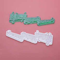 White DIY Pendants Silicone Molds, for Wind Chime Making, For UV Resin Making, Jewelry Making, Note, White, 161x50x6mm