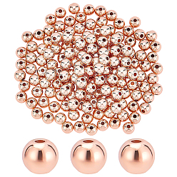 Розовое Золото Латунные бусины, долговечный, круглые, розовое золото , 6 мм