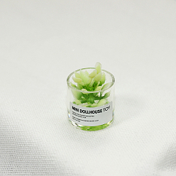 Зеленый Пластиковые украшения для дома бонсай, со стеклянной бутылкой, для кукольного домика, зелёные, 15x15 мм