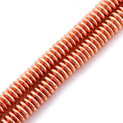 Гальванический Розовый Золотой Гальванические немагнитных гематит бисер пряди, блюдце бусины, покрытием из розового золота, 5.5x1.5 мм, отверстие : 0.7 мм, около 266~267 шт / нитка, 15.94'' (40.5 см)