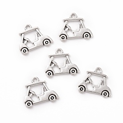 Античное Серебро Сплавочные подвески тибетского стиля, тележки для гольфа, античное серебро, 17x20x1.5 мм, отверстие : 1.8 мм, 150 шт / пакет