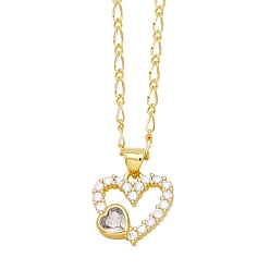 Cœur Collier avec pendentif, cœur, 16.93 pouce (43 cm), pendentif: 20x16 mm