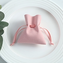 Pink Мешочки из искусственной кожи из микрофибры, сумка для шнурка, прямоугольные, розовые, 8x7 см