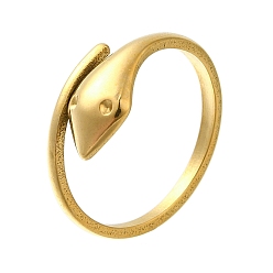 Настоящее золото 18K Ионное покрытие (IP) 304 Компоненты открытого манжетного кольца из нержавеющей стали, настройки кольца для горного хрусталя, змея, реальный 18 k позолоченный, 7.5 мм, внутренний диаметр: 17.2 мм, пригодный для стразов 1 мм