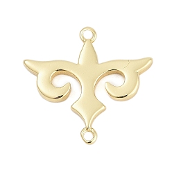 Настоящее золото 18K Подвески-соединители в виде цветка из латуни, долговечный, стойки покрытие, без свинца и без кадмия, реальный 18 k позолоченный, 18.5x20x2 мм, отверстие : 1.2 мм