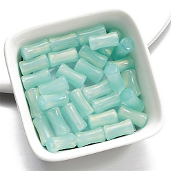 Aquamarin 10 Stück glänzende Harzperlen, Bambusform, Aquamarin, 12.5x6.5 mm, Bohrung: 1.5 mm