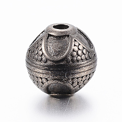 Metallgrau 316 chirurgische Edelstahlperlen, Runde, Metallgrau, 10 mm, Bohrung: 2 mm