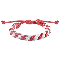 Индийский Красный Регулируемые браслеты из плетеного полиэфирного шнура для мужчин и женщин, Индийская красная, периметр: 7-1/8~10-1/4 дюйм (18~26 см)
