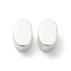 925 Sterling Silver Plated Brass Bead, Cadmium Free & Lead Free Oval, 925 Sterling Silver Plated, 6x4x3mm, Hole: 1mm