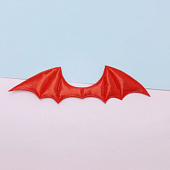 Красный Пришиваем двусторонние атласные украшения в форме крыльев летучей мыши, украшение для шитья своими руками, красные, 38x140 мм