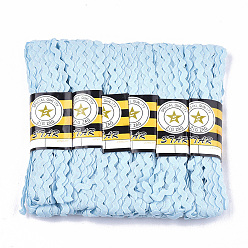 Светло-Синий Ленты из полипропиленового волокна, форма волны, голубой, 7~8 мм, 15 двор / пачка, 6 расслоения / мешок