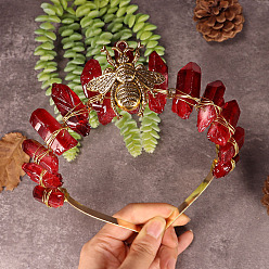 Другие Кварцы Резинки для волос из натурального кварца, резинки для волос в виде короны пчел, для женщин девочек девочек, 350x150 мм