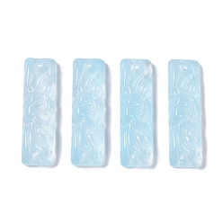 Светло-Синий Стеклянные кулоны с краской для выпечки, прямоугольные, голубой, 30x9x5.5 мм, отверстие : 1 мм