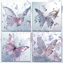 Фламинго Блокнот с рисунком бабочки, наклейки с наклейками, для офисного школьного чтения, квадратный, фламинго, 76x76 мм