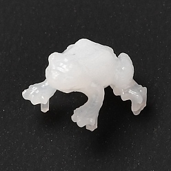 White 3D Resin Model, UV Resin Filler, Epoxy Resin Jewelry Making, Frog, White, 6.5x7x4mm