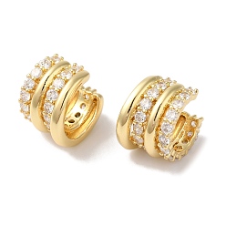 Настоящее золото 18K Серьги-манжеты из циркония, кольцо, реальный 18 k позолоченный, 15x12 мм