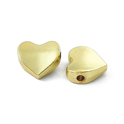 Light Gold Crémaillère perles en alliage placage, cœur, or et de lumière, 10x10.5x4mm, Trou: 1.8mm