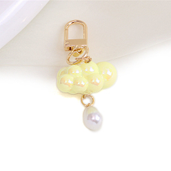 Шампанско-Желтый Подвесные украшения в виде облаков из смолы, пластиковый каплевидный брелок для рюкзака украшения, шампанское желтый, 35 мм