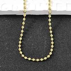 Настоящее золото 18K Ожерелья из латунной шариковой цепи, без свинца и без кадмия, долговечный, стойки покрытие, реальный 18 k позолоченный, 17.40 дюйм (44.2 см)