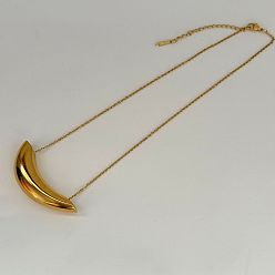 Oro 304 collares con colgante de acero inoxidable para mujer, luna creciente, dorado, 17.72 pulgada (45 cm)