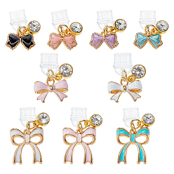 (52) Непрозрачная лаванда 9шт пластиковые мобильные пылезащитные заглушки, с подвесками из эмали и сплава , золотые, разноцветные, 30 мм, 9 шт / комплект