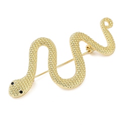 Золотой Сплавочные брошки, бусины со стразами , змея, золотые, 29x65.5 мм
