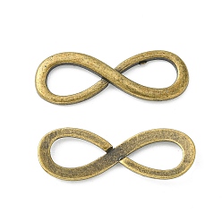 Античная Бронза Соединители звеньев сплава, без кадмия, без никеля и без свинца, бесконечность, античная бронза, 30x10x2 мм