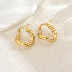 Золотой Серьги-кольца из нержавеющей стали с закрученным кольцом, золотые, 25x20 мм