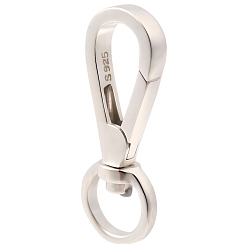 Серебро 1 шт. 925 поворотные застежки из стерлингового серебра, С двухсторонней замшевой тканью 1PC, ткань для полировки серебра, серебряные, 23.5x8.5x3.5 мм, отверстие : 4x6 мм