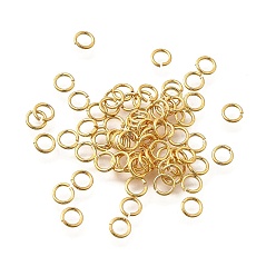 Настоящее золото 18K Латунные кольца прыжок открыт, долговечный, без никеля , реальный 18 k позолоченный, 4x0.6 мм, внутренний диаметр: 3 мм