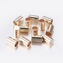 Light Gold Латуни мозг заканчивается, Торцевые крышки, колонка, золотой свет, 5x3 мм, Внутренний диаметр: 2 мм