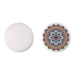 White Flat Round White Cement Painting Rock, Childrens DIY Paint Cobblestone, White, 30x8mm