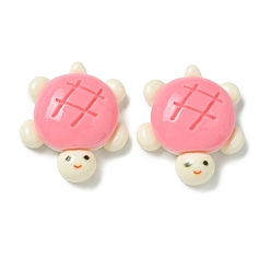 Ярко-Розовый Непрозрачные кабошоны из смолы, для изготовления ювелирных изделий, черепахи, ярко-розовый, 32x26x10.5 мм