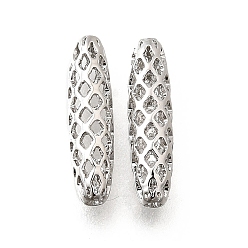 Платинированный Латунные бусины, без кадмия, без никеля и без свинца, овальные, Реальная платина, 15x4 мм, отверстие : 1.2 мм