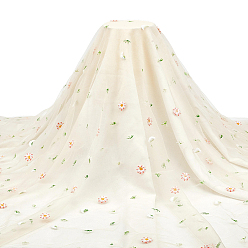 Pêche Tissu à fleurs en organza de polyester, pour accessoires de vêtement, peachpuff, 2000x1600x0.2mm
