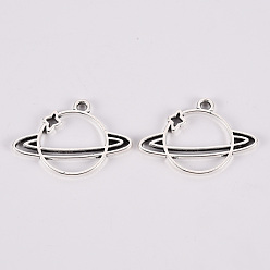Античное Серебро Сплавочные подвески тибетского стиля, без свинца и без кадмия, прелести планеты, античное серебро, 19x27x1 мм, отверстие : 2 мм, о 450 CS / 500 г
