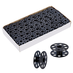 Negro Carrete de hilo de coser y bordar para plancha, bobinas vacías, para máquinas de bordar y coser, negro, 2.55x1.1 cm