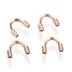 Rose Gold Vacuum Plating 316 Surgical Stainless Steel Wire Guardian, Rose Gold, 6.3~7x4.5~5x1.5mm, Hole: 0.7mm