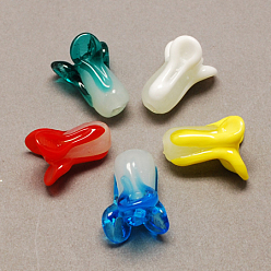 (52) Непрозрачная лаванда Бусины лэмпворк , растительный, разноцветные, 18~20x13~15x13~15 мм, отверстие : 2~3 мм