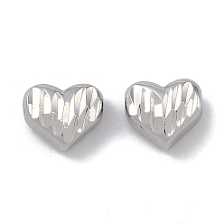 Платина Латунные бусины, сердце, платина, 8.5x10.5x5.5 мм, отверстие : 1.6 мм