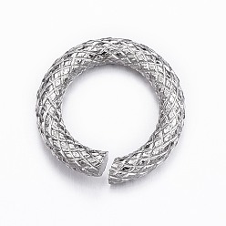 Stainless Steel Color Tarnish Resistant 304 Stainless Steel Quick Link Connectors, Linking Rings, with Ripples, Stainless Steel Color, 14.5x2.5mm, Hole: 9mm