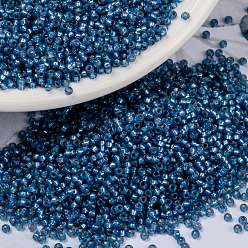 (RR648) Dyed Denim Blue Silverlined Alabaster MIYUKI Round Rocailles Beads, Japanese Seed Beads, 15/0, (RR648) Dyed Denim Blue Silverlined Alabaster, 15/0, 1.5mm, Hole: 0.7mm, about 27777pcs/50g