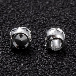 925 Sterling Silver Plated Brass Beads, Long-Lasting Plated, Cube, 925 Sterling Silver Plated, 2x2x2mm, Hole: 1mm