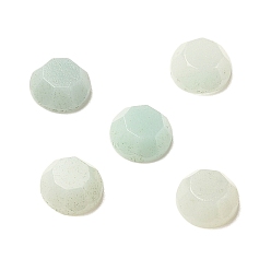 Flower Amazonite Натуральные цветочные кабошоны из амазонита, граненые, полукруглый, 6~6.5x2.5~3 мм