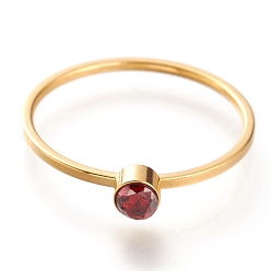 Сиамский Ионное покрытие (ip) 304 перстни из нержавеющей стали, со стразами, плоско-круглые, золотые, Сиам, размер США 7~7 3/4 (17.3~17.9 мм)