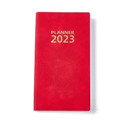Красный 2023 блокнот с 12 вкладками месяцев, еженедельный, ежемесячный и ежедневный планировщик покрытия pu, для планирования, красные, 175x98x9 мм