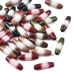 (52) Непрозрачная лаванда Непрозрачный акрил европейского бисера, баррель, два тона, большое отверстие шарик, разноцветные, 24x8 мм, отверстие : 3.5 мм