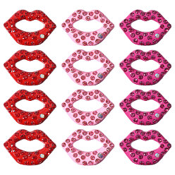 (52) Непрозрачная лаванда 12шт 3 цвета сплав горный хрусталь кабошоны, губа, разноцветные, 17x24.5x3 мм, 4 шт / цвет